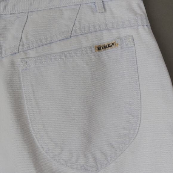 Vintage 80s Bill Blass Light Denim High Waist Long Jean Shorts L - Picture 6 of 9